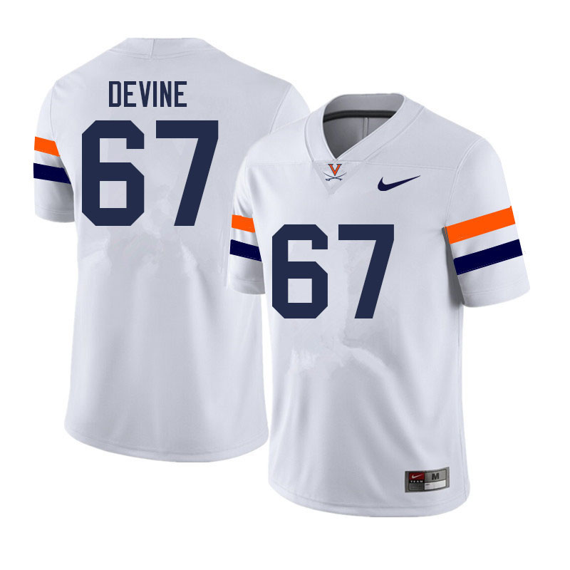 Men #67 Derek Devine Virginia Cavaliers College Football Jerseys Sale-White